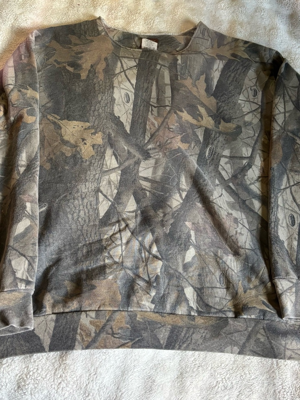 Realtree Men's Woodland Camo Crewneck Sweatshirt - Brown & Gray